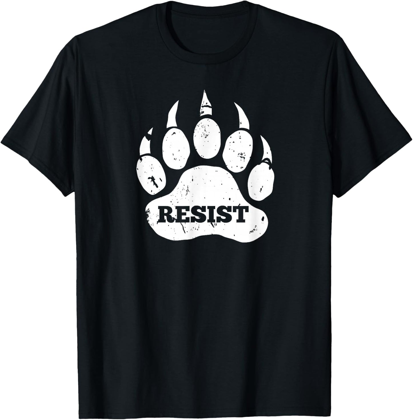 Resist Distressed Bear Paw Protect National Parks T-Shirt - T-Shirt | Black