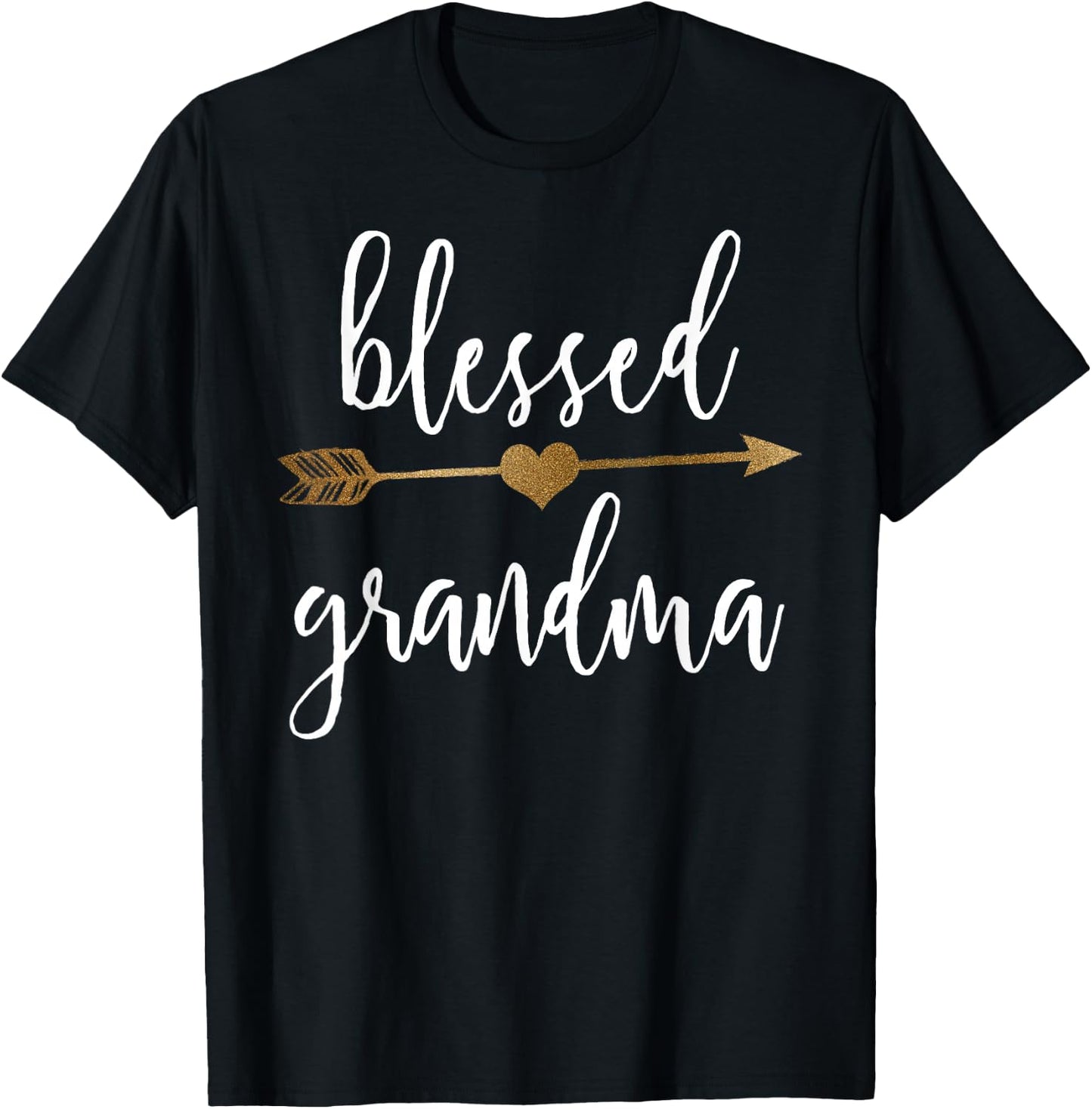 Cute Gold Arrow Blessed Grandma Shirt T-Shirt - T-Shirt | Black