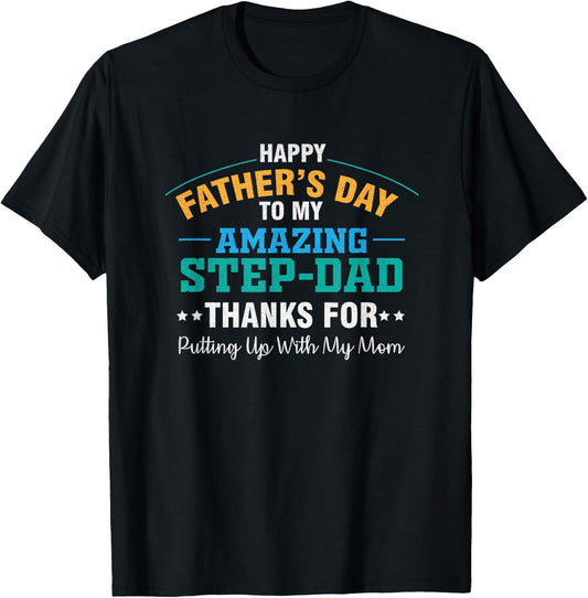 Amazing Step Father Funny Father's Day Dad T-Shirt - T-Shirt | Black