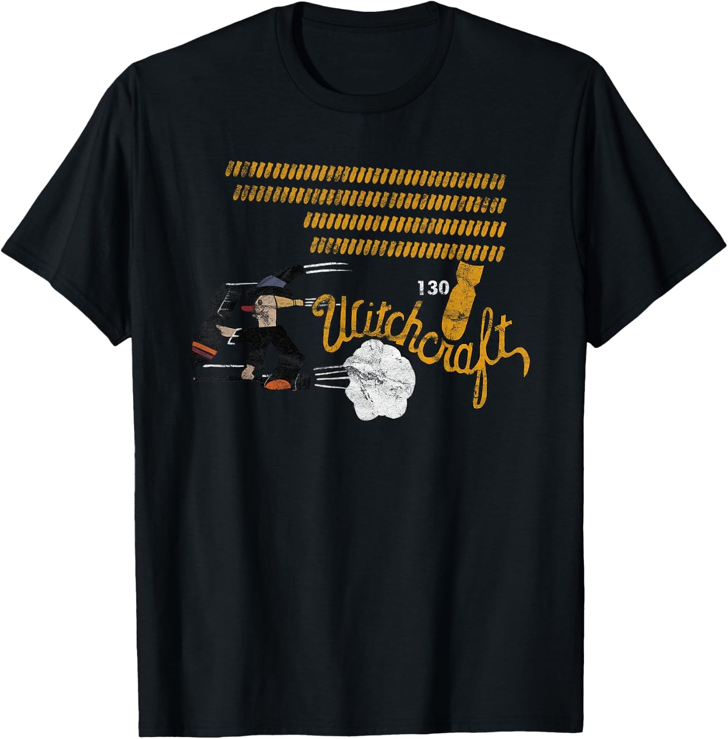 B-24 Liberator "Witchcraft" WW2 Bomber Vintage Nose Art T-Shirt - T-Shirt | Black