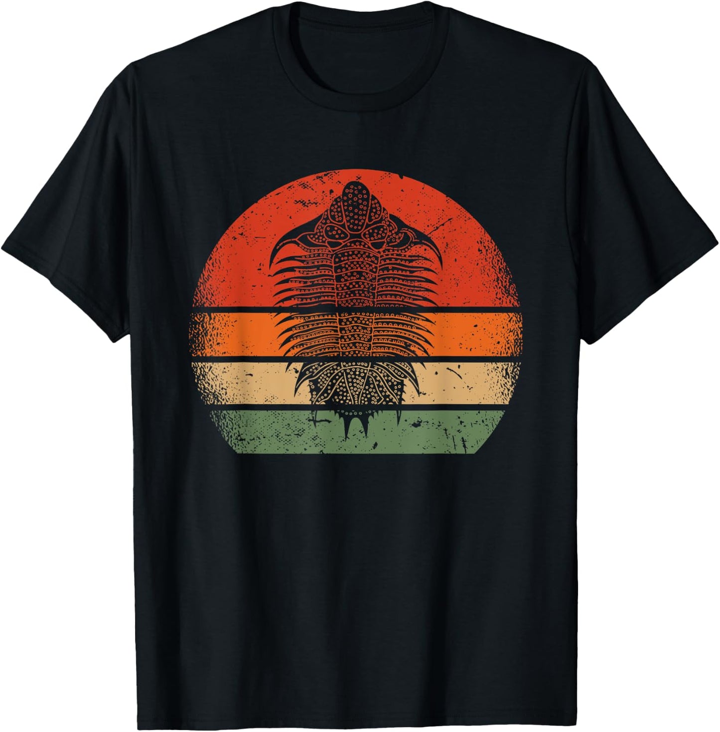 Retro Vintage Trilobite Funny Paleontologist Fossil Hunter T-Shirt - T-Shirt | Black