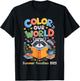 Color Our World Summer Reading Program 2025 Funny Raccoon T-Shirt - T-Shirt | Black