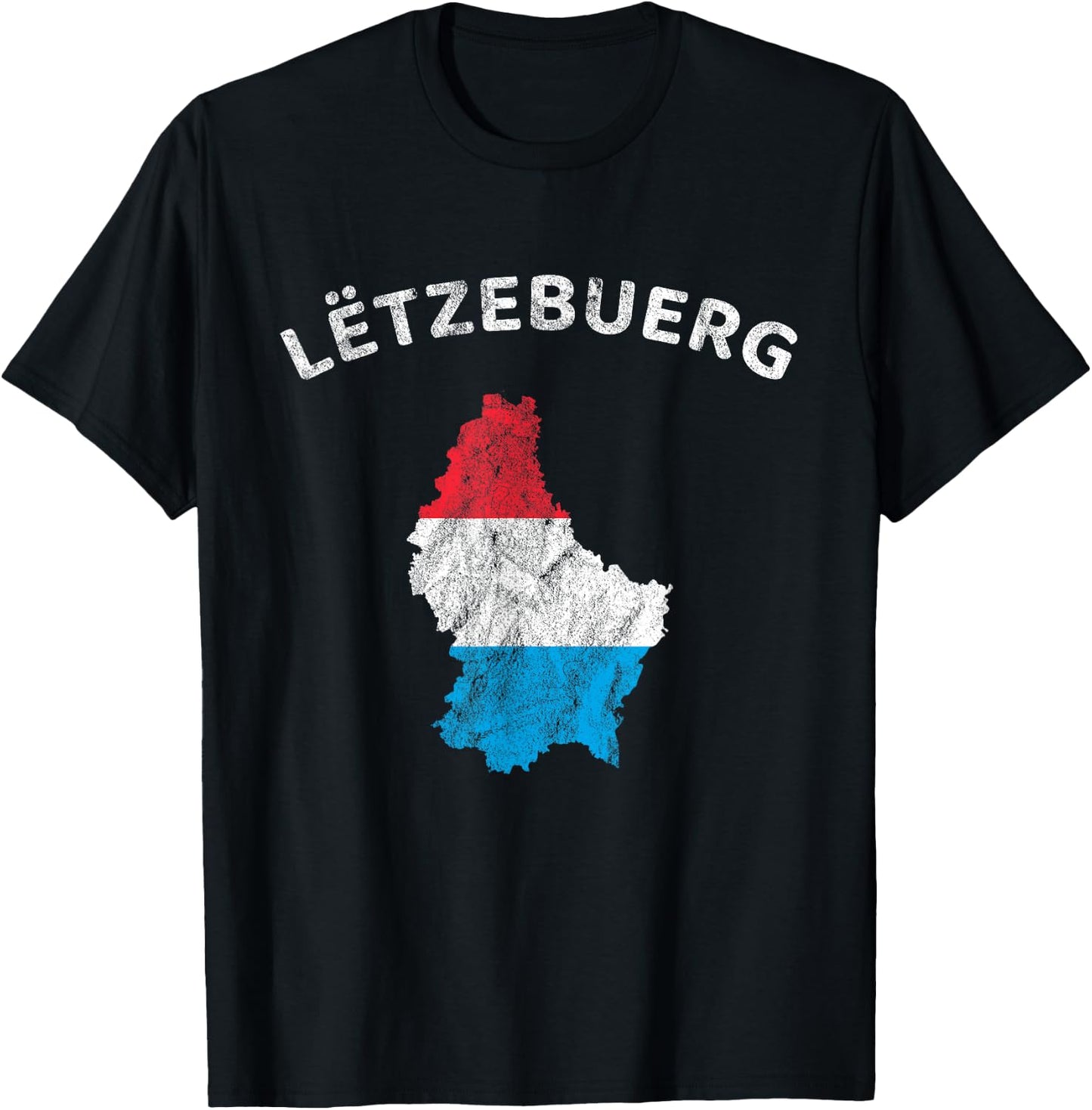 Luxembourg Flag, Letzebuergesch Luxembourg Outline T-Shirt - T-Shirt | Black