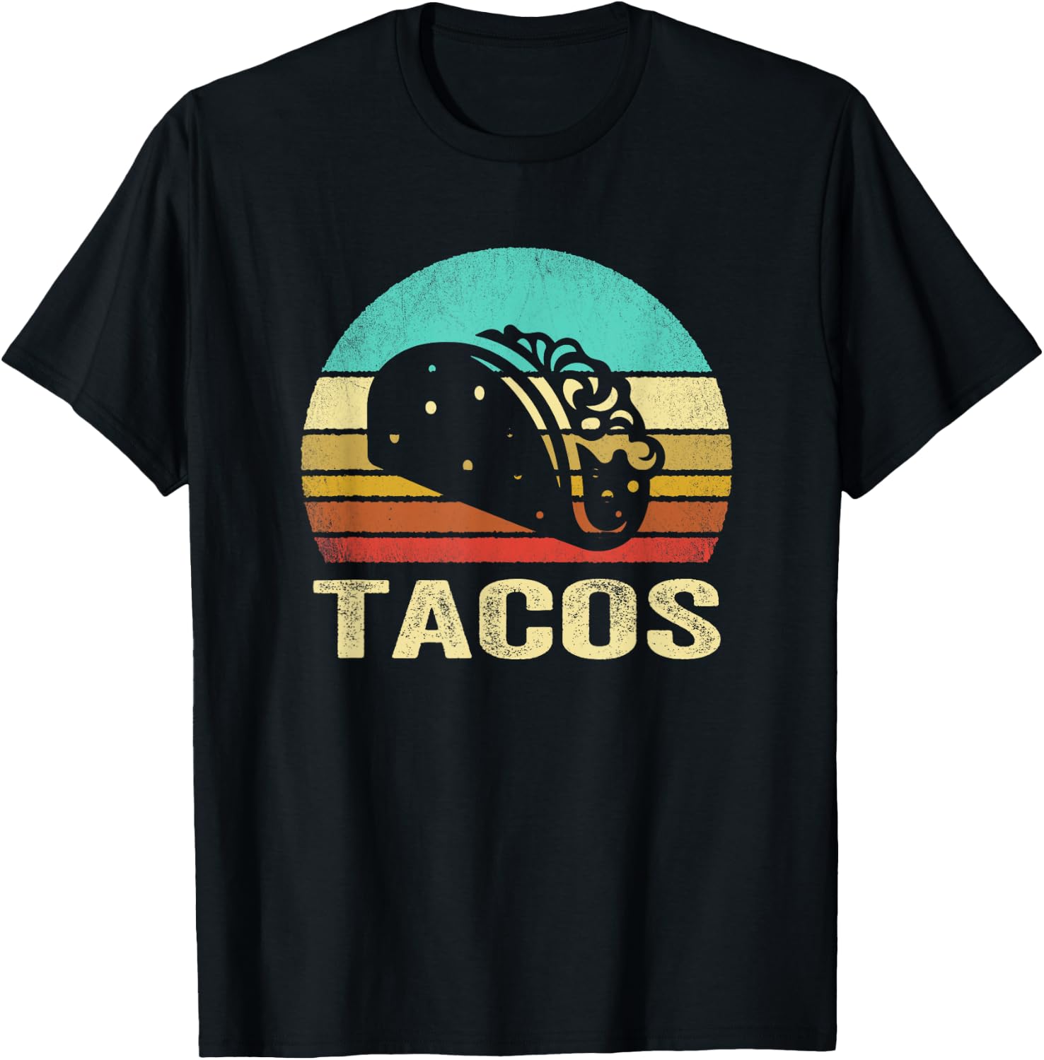 Vintage Tacos Shirt Sunset T-Shirt - T-Shirt | Black