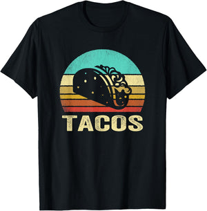 Vintage Tacos Shirt Sunset T-Shirt - T-Shirt | Black