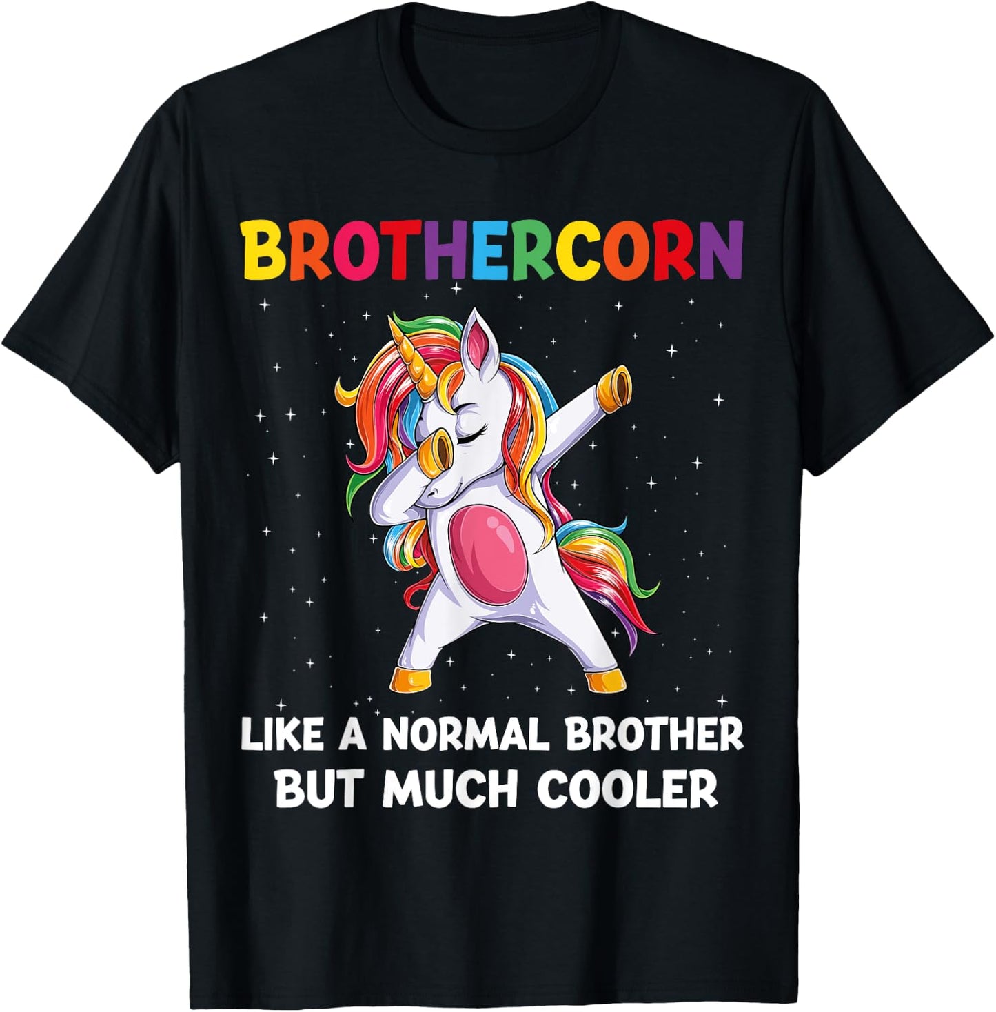 BrotherCorn Brother Unicorn Birthday Family Matching Bday T-Shirt - T-Shirt | Black