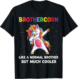BrotherCorn Brother Unicorn Birthday Family Matching Bday T-Shirt - T-Shirt | Black