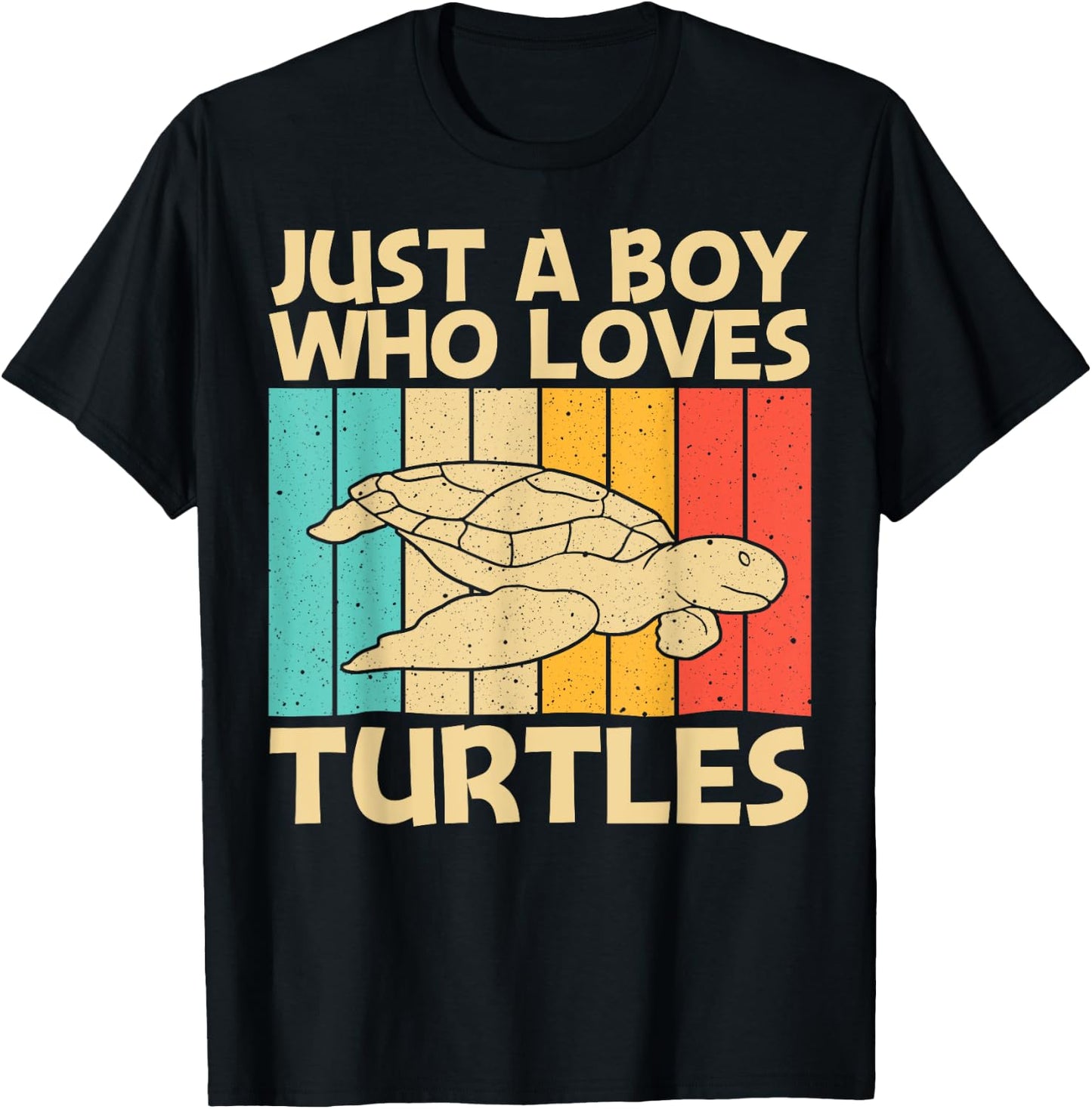 Cool Turtle Design For Boys Kids Sea Turtle Aquatic Animal T-Shirt - T-Shirt | Black