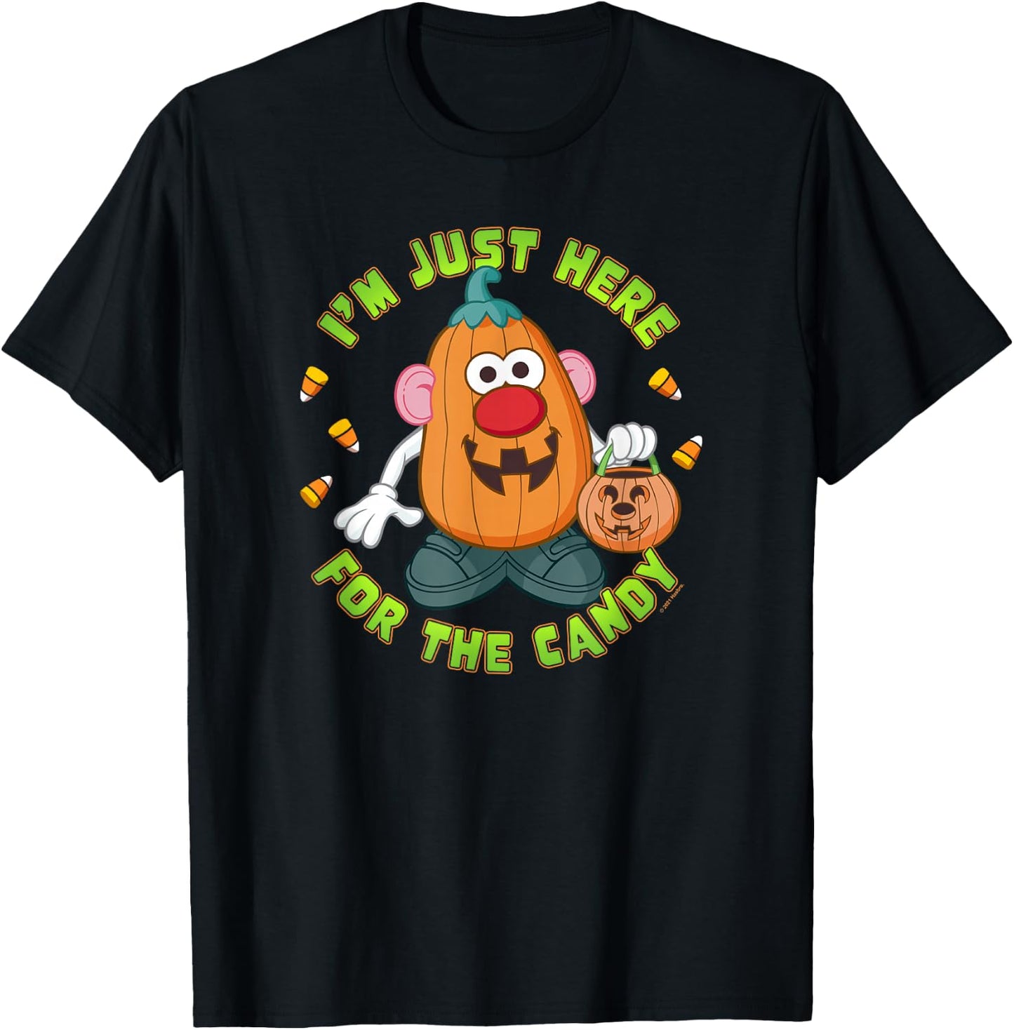 Mr. Potato Head Halloween I'm Just Here For The Candy T-Shirt - T-Shirt | Black