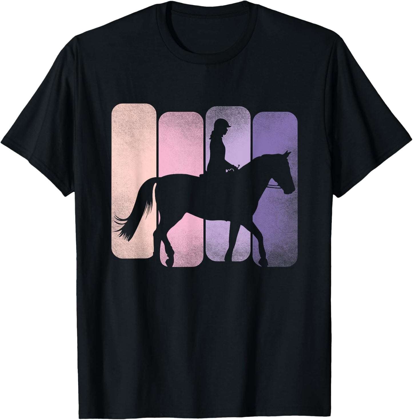 Horse Riding Horsewoman Equestrian Girl Horses T-Shirt - T-Shirt | Black