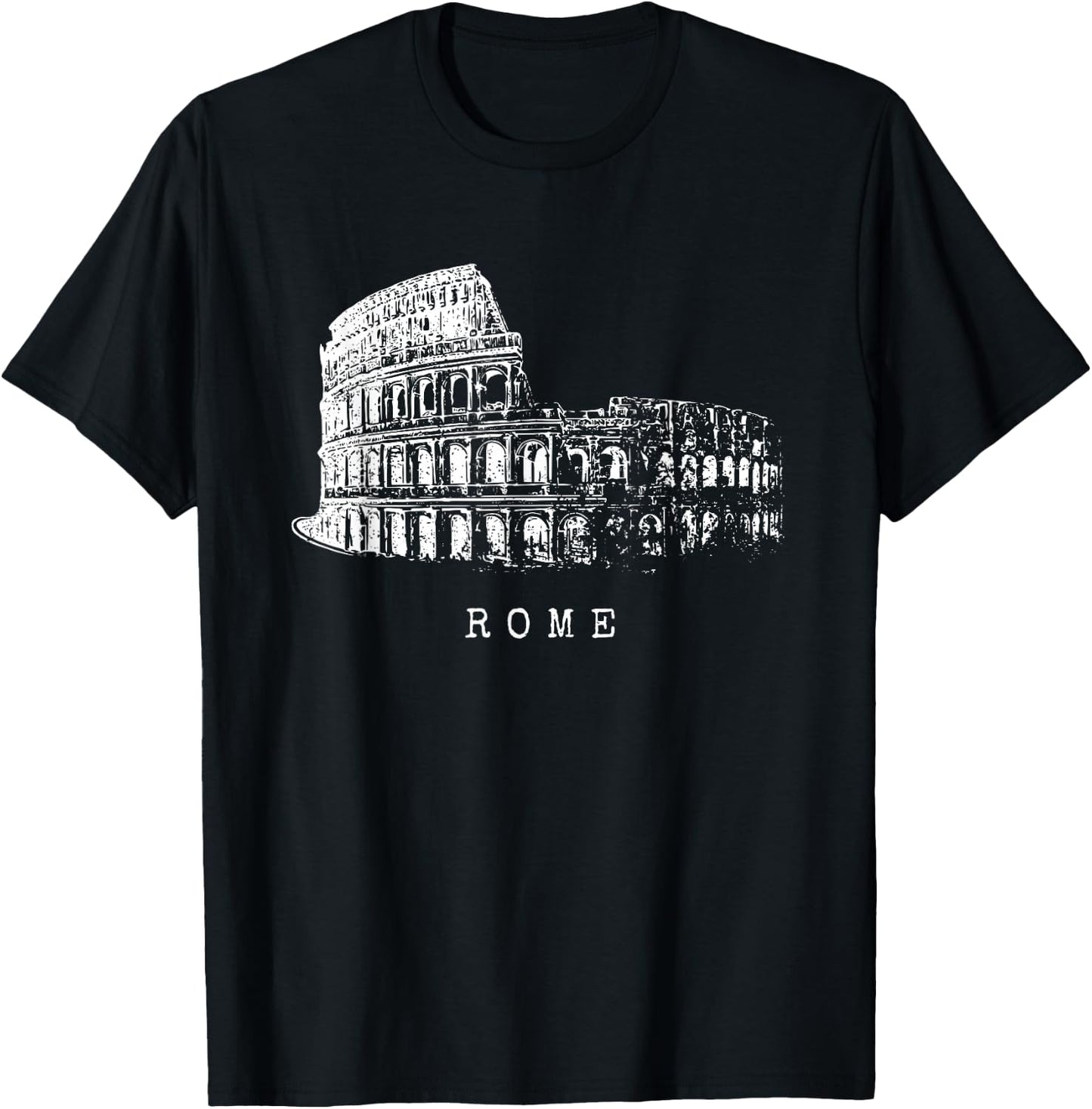 Rome Colosseum Vintage Skyline Italy Fan I Love Roma T-Shirt - T-Shirt | Black