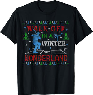 Baseball Softball Walk Off Ugly Christmas Sweater Party T-Shirt - T-Shirt | Black