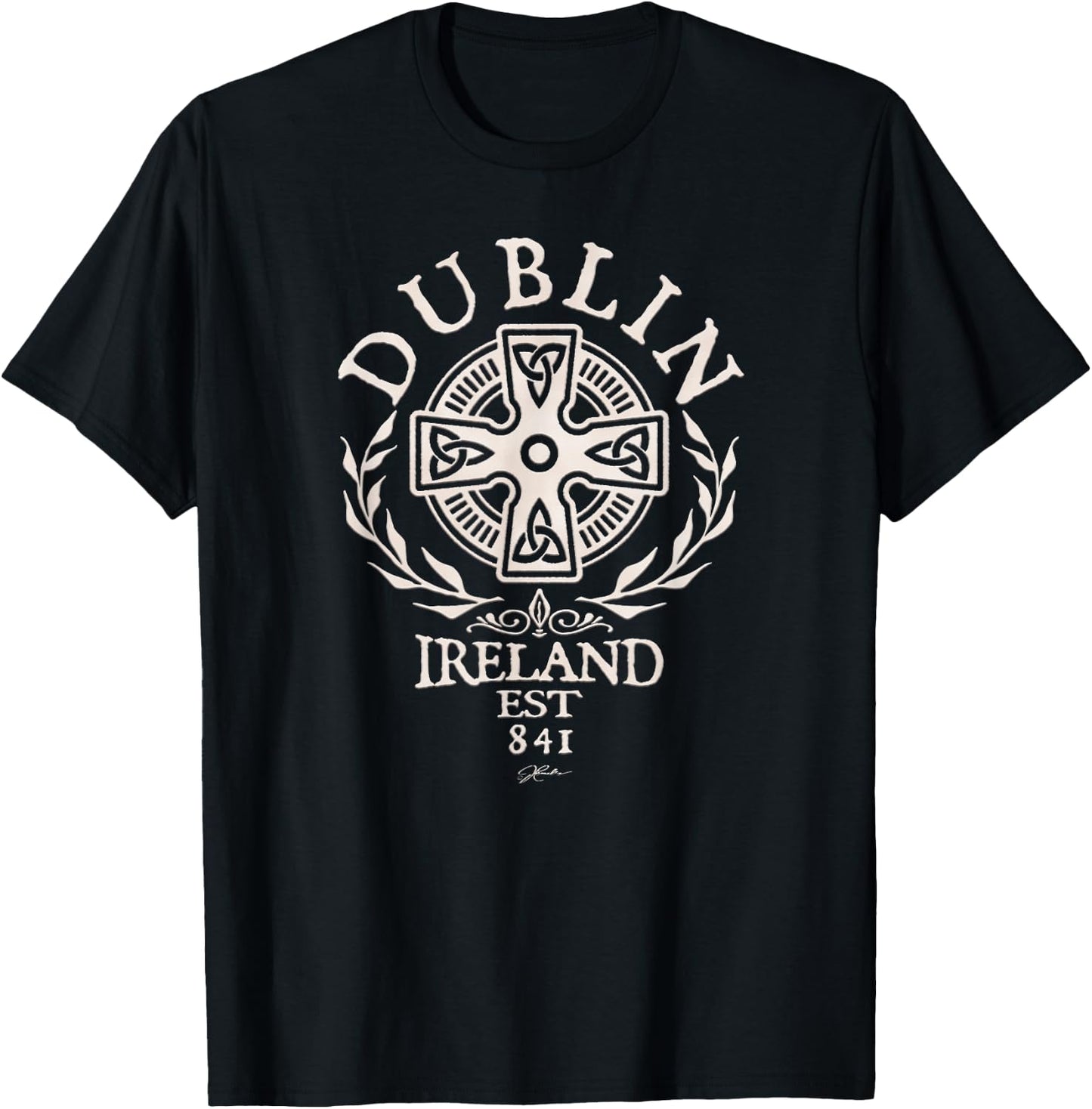 JCombs: Dublin, Ireland, with Celtic Cross T-Shirt - T-Shirt | Black
