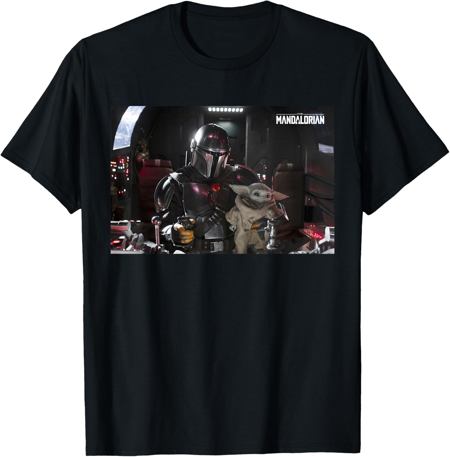 Star Wars The Mandalorian and Grogu Pilot and Co-Pilot T-Shirt - T-Shirt | Black
