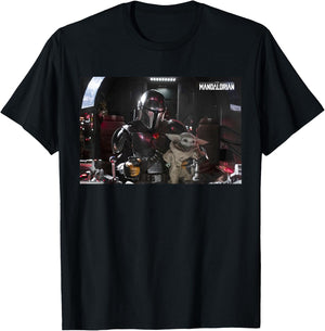 Star Wars The Mandalorian and Grogu Pilot and Co-Pilot T-Shirt - T-Shirt | Black