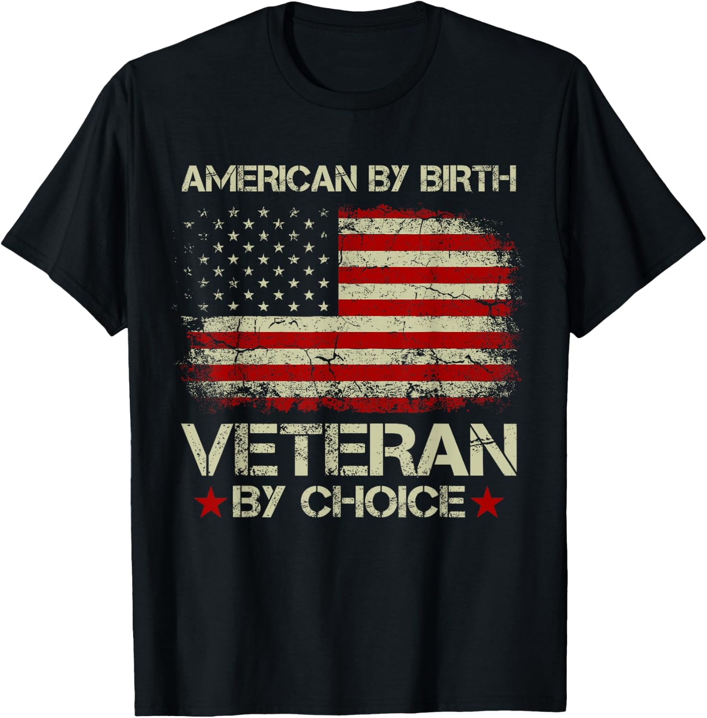American By birth Veteran By Choice American Flag Men T-Shirt - T-Shirt | Black