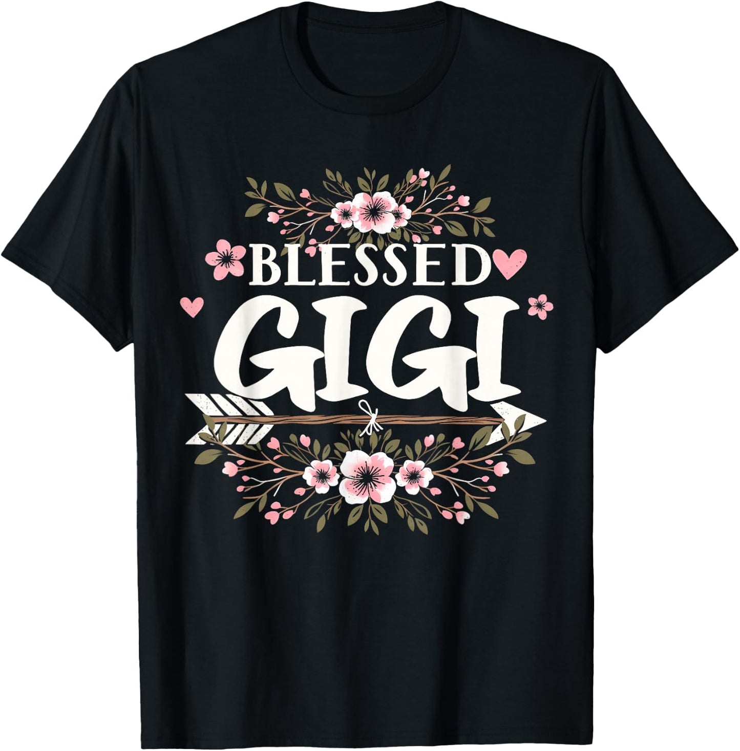 Blessed Gigi Grandma Life Flower Mothers Day 2026 Women T-Shirt - T-Shirt | Black