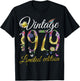 Vintage 1979 46 Year Old Sunflowers Floral 46th Birthday T-Shirt - T-Shirt | Black