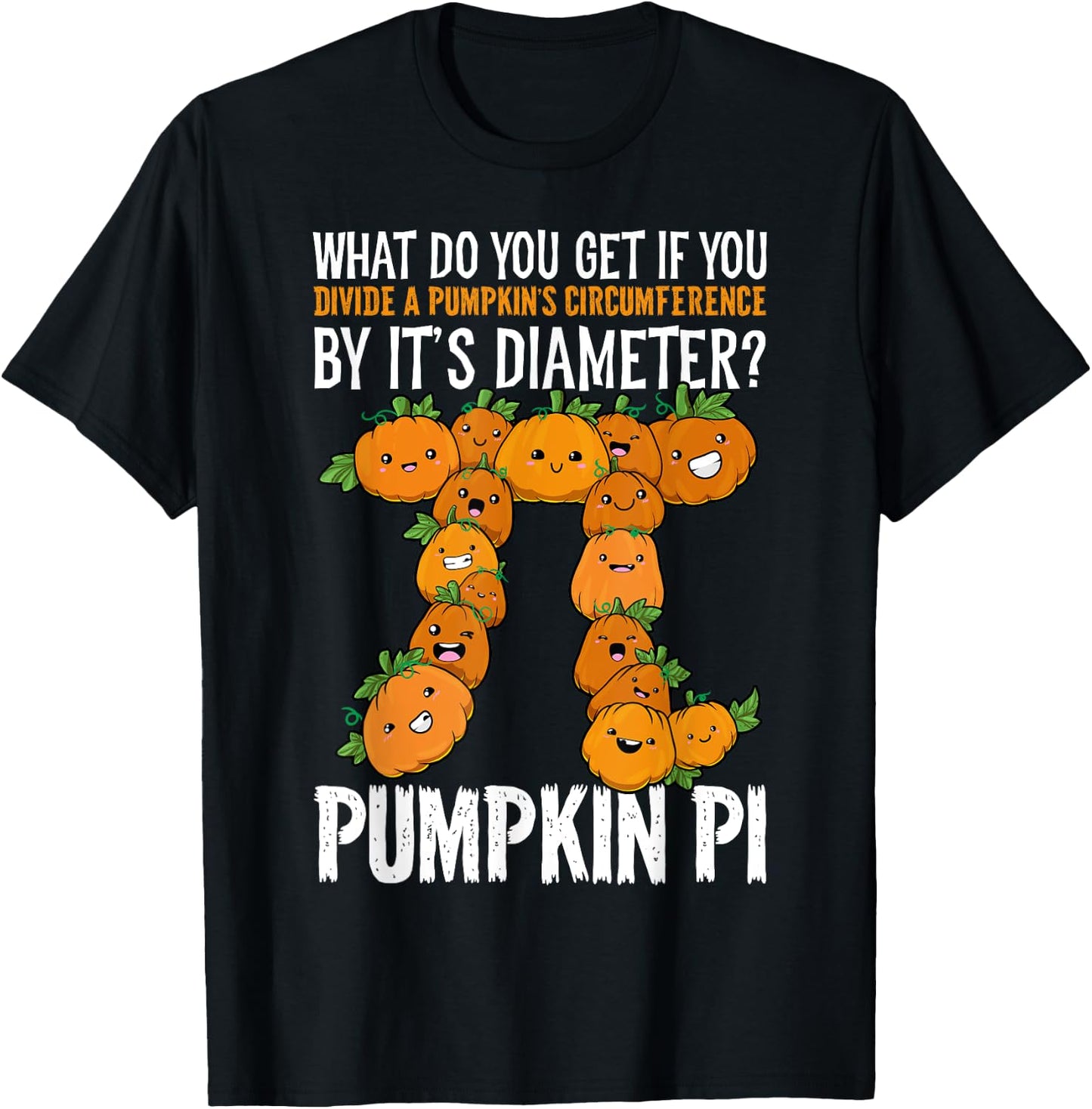 Math Shirt Pumpkin Pi Math Teacher Halloween Thanksgiving Pi T-Shirt - T-Shirt | Black