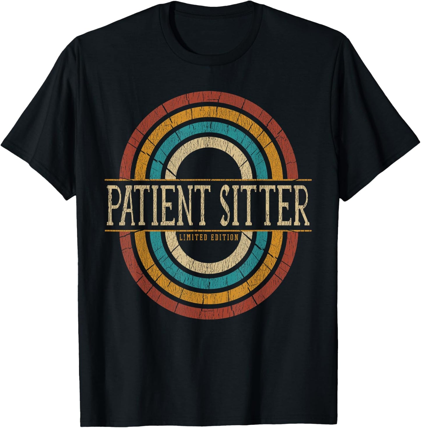 Patient Sitter Vintage Retro T-Shirt - T-Shirt | Black