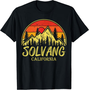 Vintage Solvang California CA Mountains Hike Hiking Souvenir T-Shirt - T-Shirt | Black