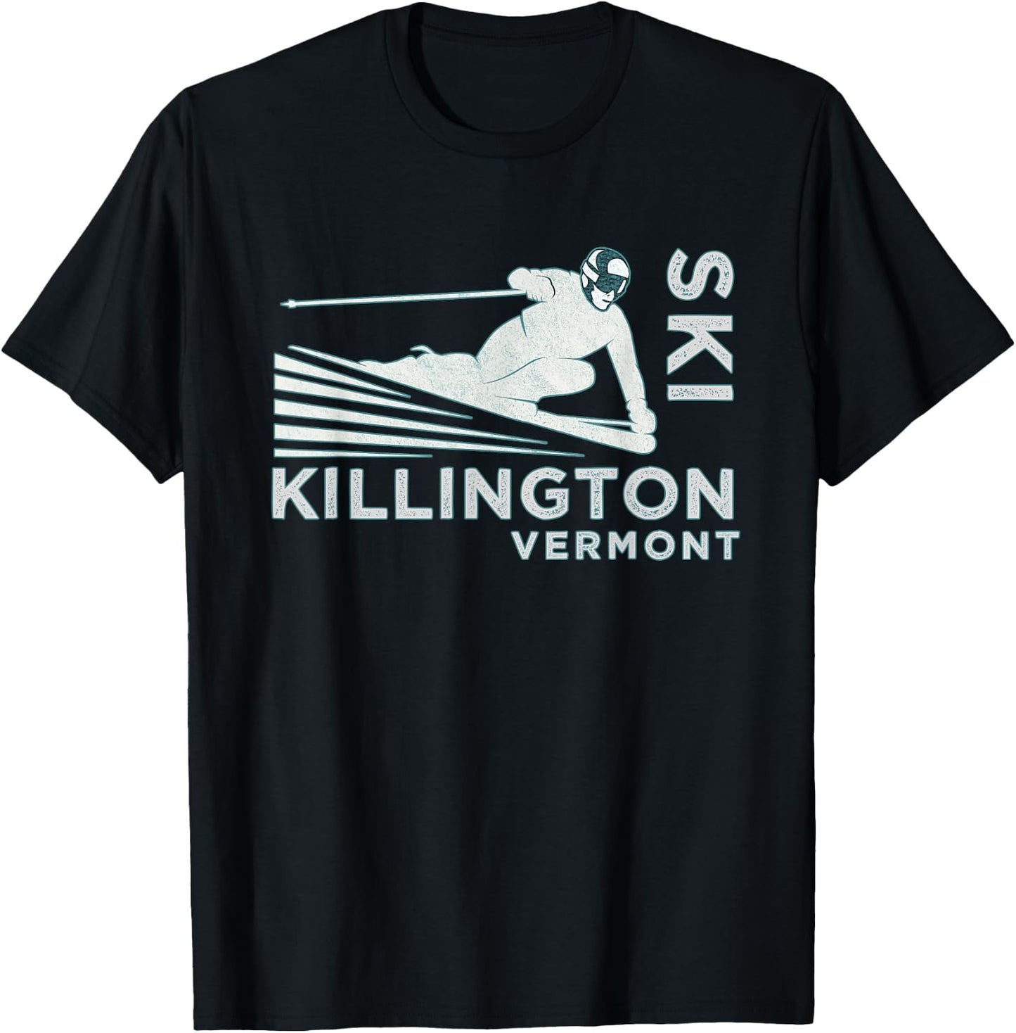 Ski Killington, Vermont - Vintage Snow Ski Shirt T-Shirt - T-Shirt | Black