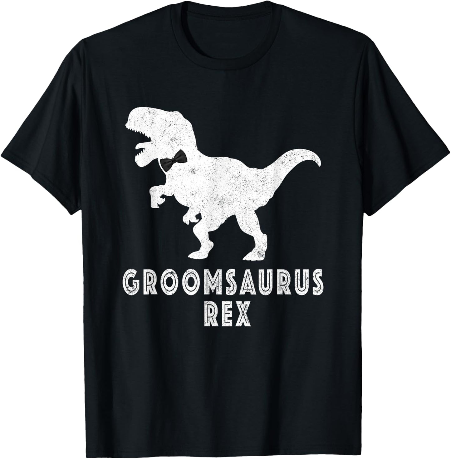 Bride Dinosaur Rex Groomsaurus Groom Engagement T-Shirt - T-Shirt | Black