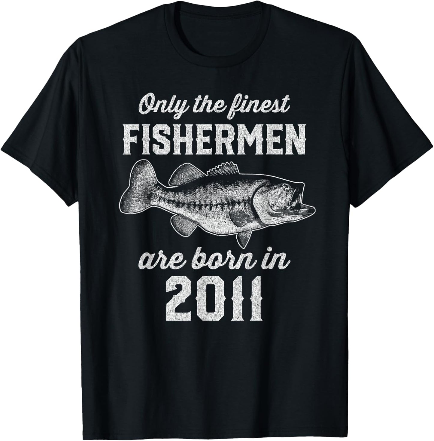 14 Year Old: Fisherman Fishing 2011 14th Birthday T-Shirt - T-Shirt | Black
