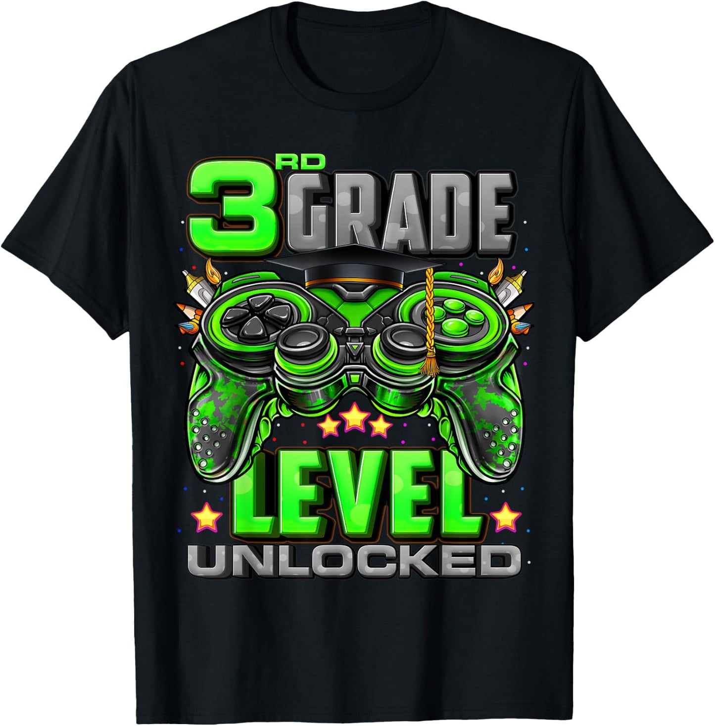 3rd Grade Level Unlocked Back To School 3rd Grade Boys T-Shirt - T-Shirt | Black