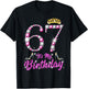 It's My 67th Birthday Queen Tiara Shoes 67 Yrs Old Bday Gift T-Shirt - T-Shirt | Black