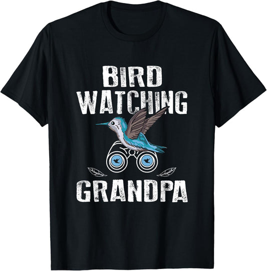 Bird Watching Grandpa Birdwatching Birding T-Shirt - T-Shirt | Black