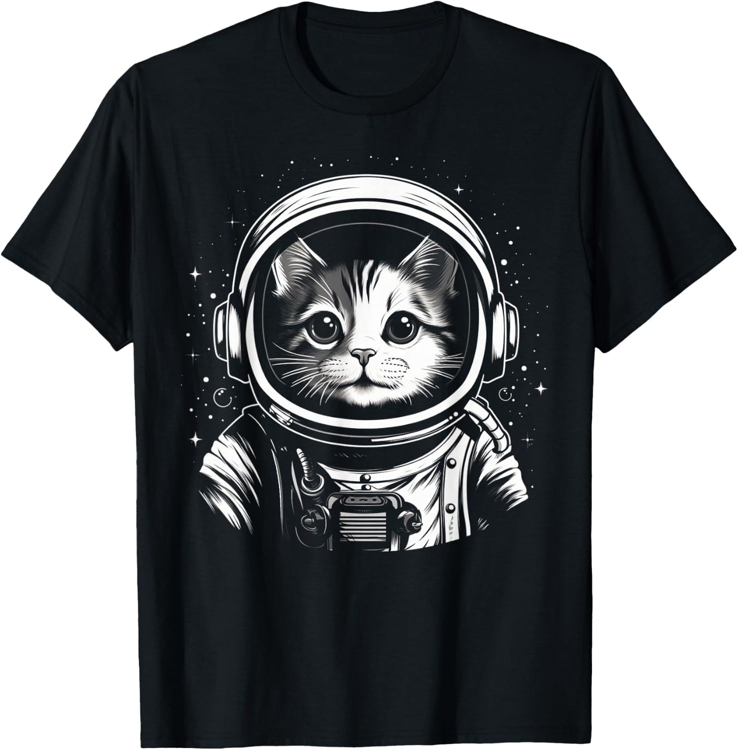 Astronaut Cat Shirt Kids Space Cat Astronaut Cat Mom Cat Dad T-Shirt - T-Shirt | Black