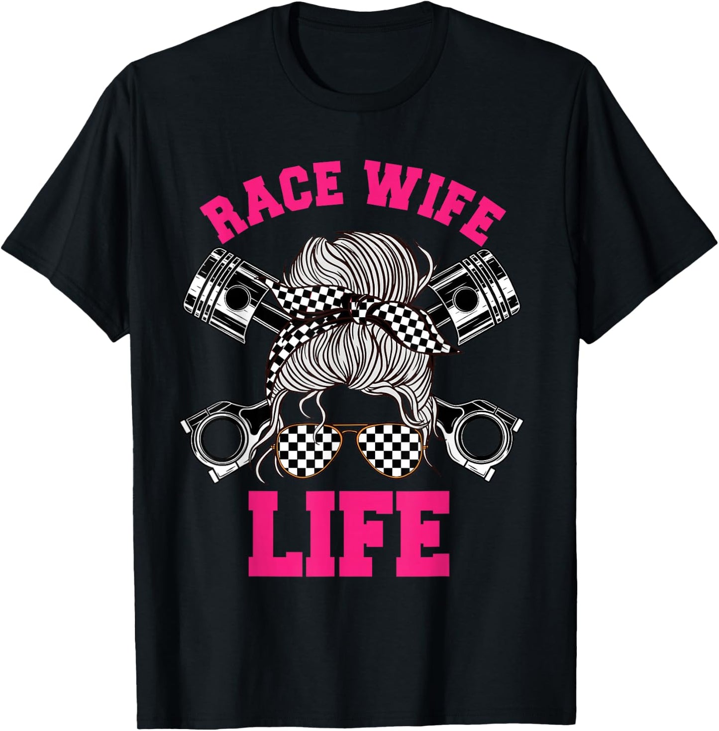Race Wife Life Dirt Track Racing Racer Bike Car MX T-Shirt - T-Shirt | Black