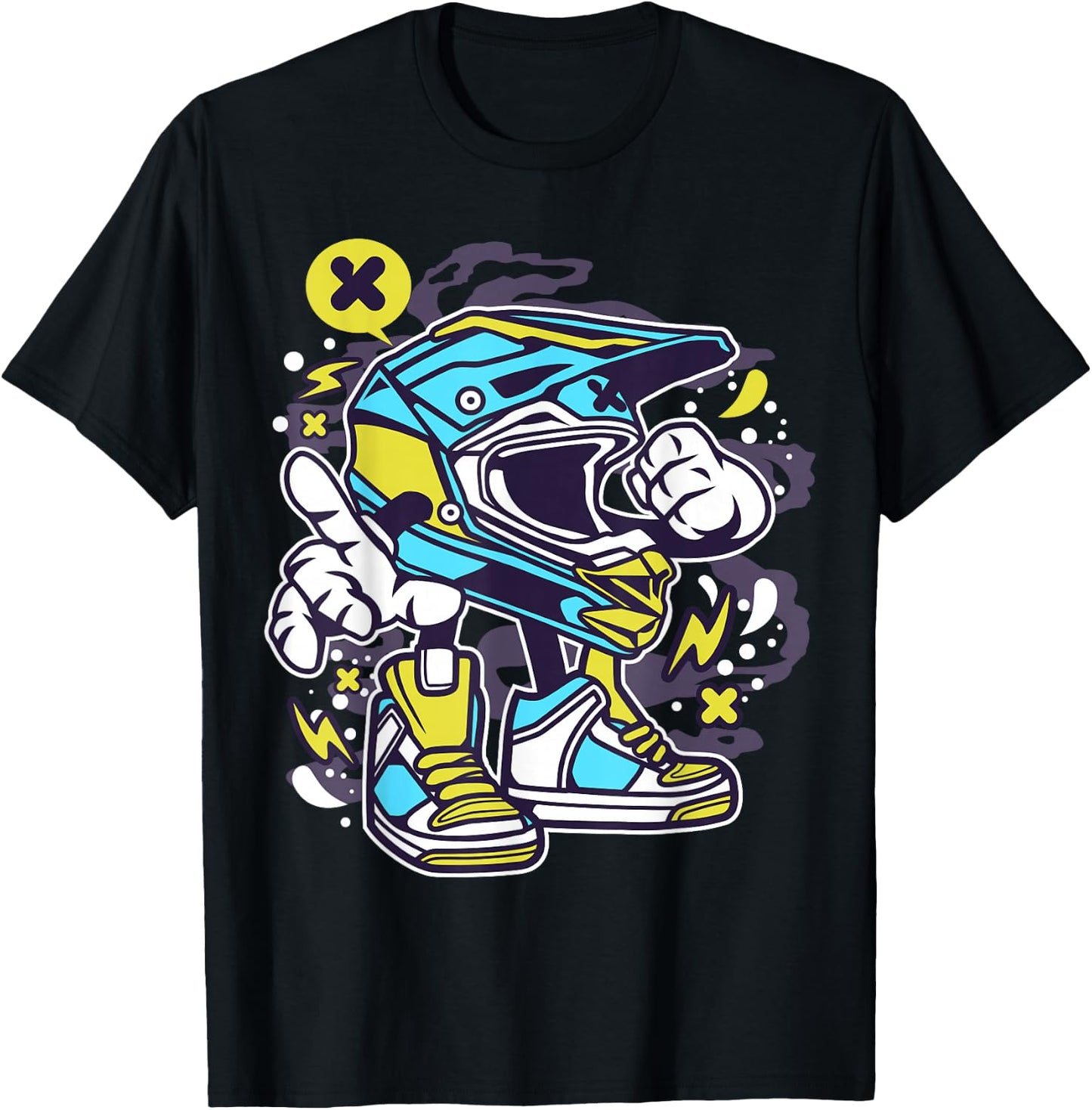 Supermoto Motocross Supermotard Enduro Leg Helmet T-Shirt - T-Shirt | Black