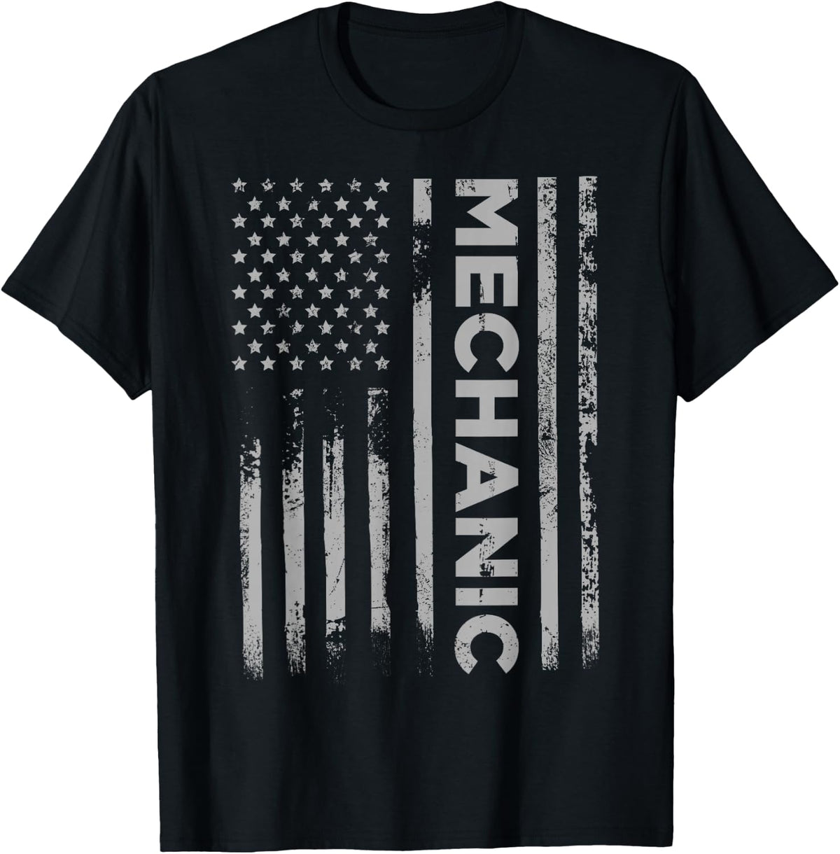 Mechanic American Flag Men Patriotic Car Mechanic USA Flag T-Shirt - T-Shirt | Black
