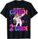 I'm Ready To Crush 2nd Grade Unicorn Back To School Girls T-Shirt - T-Shirt | Black