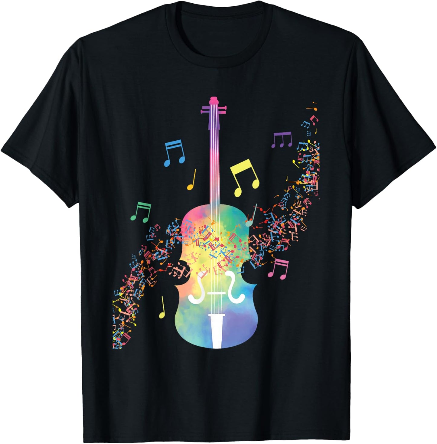 Colorful Cello Player Cellist Musician Classical Music T-Shirt - T-Shirt | Black