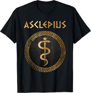 Asklepios Ancient Greek God of Health and Medicine T-Shirt - T-Shirt | Black