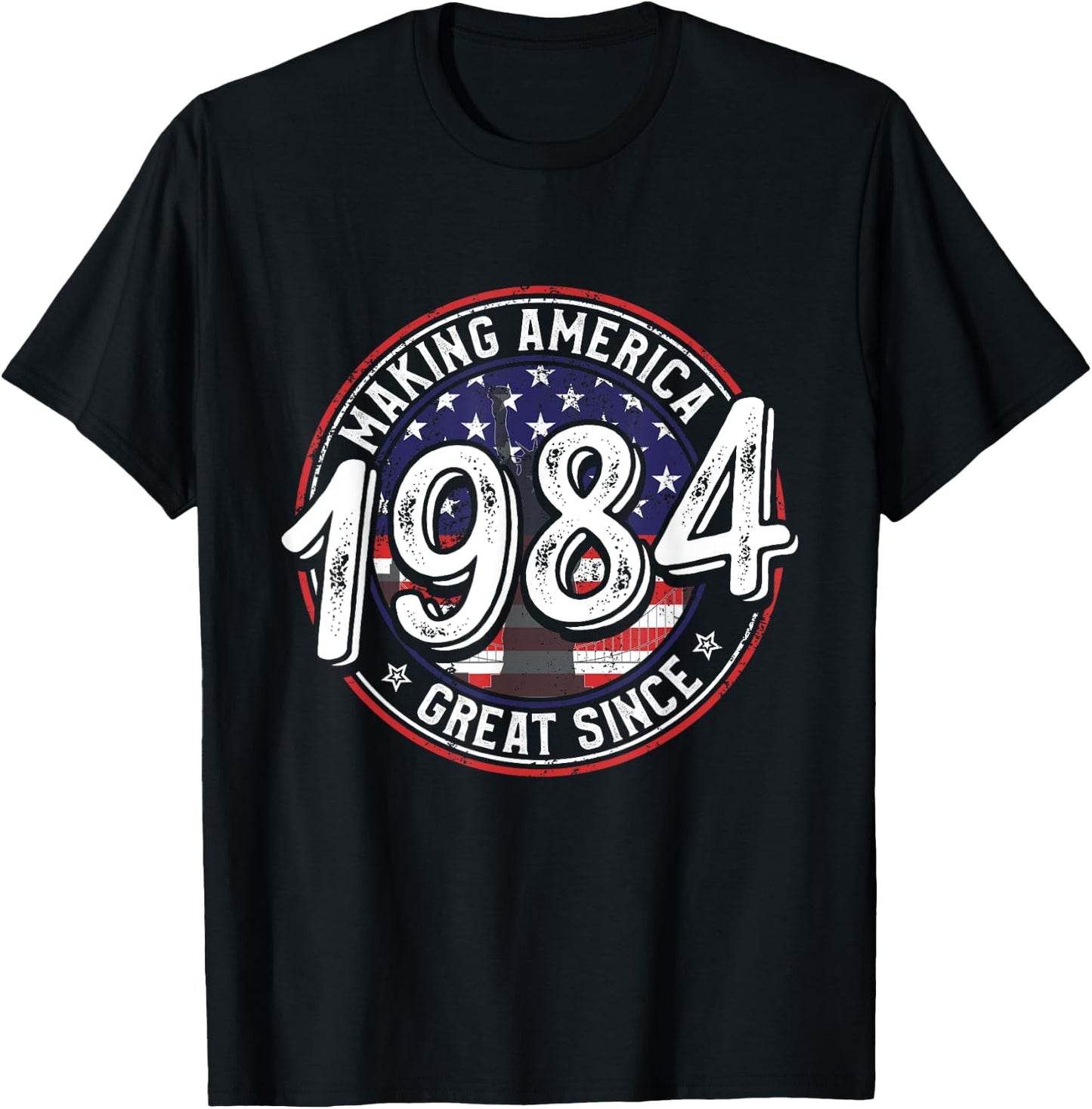 Making America Great Since 1984 American Flag Birthday Women Kids Men T-Shirt - T-Shirt | Black