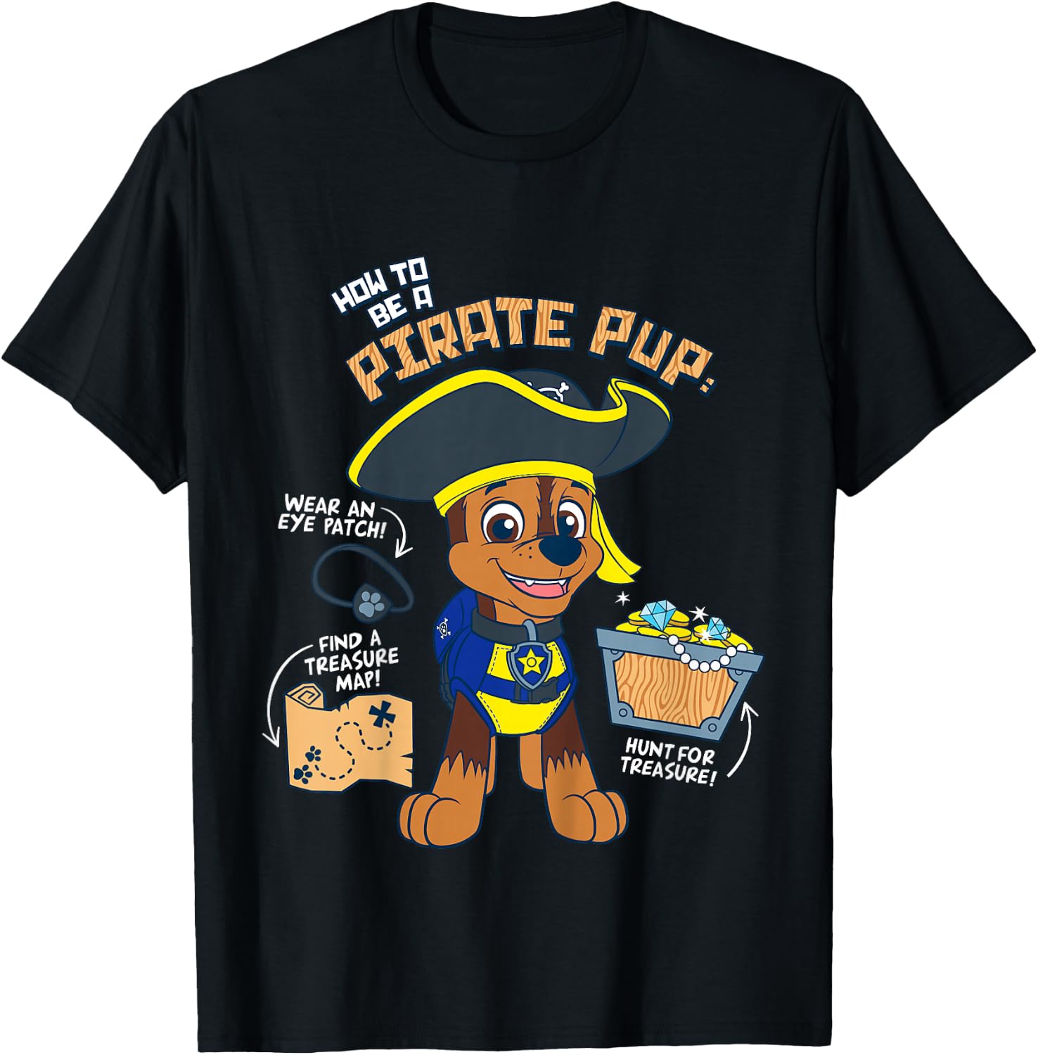 Kids PAW Patrol How to Be A Pirate Pup T-Shirt - T-Shirt | Black