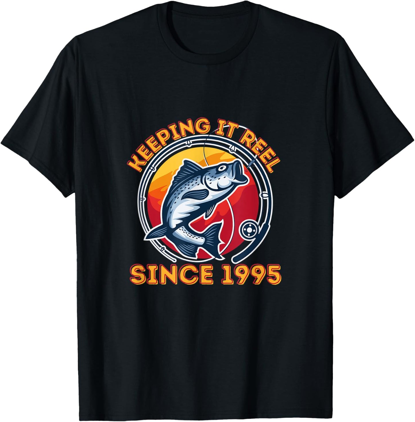 Keeping It Reel Since 1995 - Fun Fishing T-Shirt - T-Shirt | Black