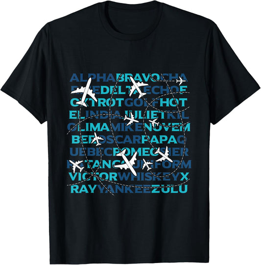 Airplane Plane Flight Sky Aviation Men Boys Kids Gift Pilot T-Shirt - T-Shirt | Black