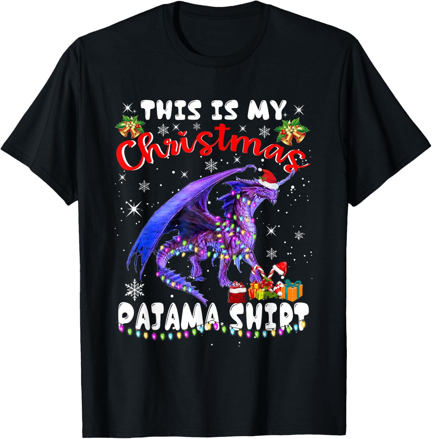 This Is My Christmas Pajama Shirt Dragon Matching Family Boy T-Shirt - T-Shirt | Black