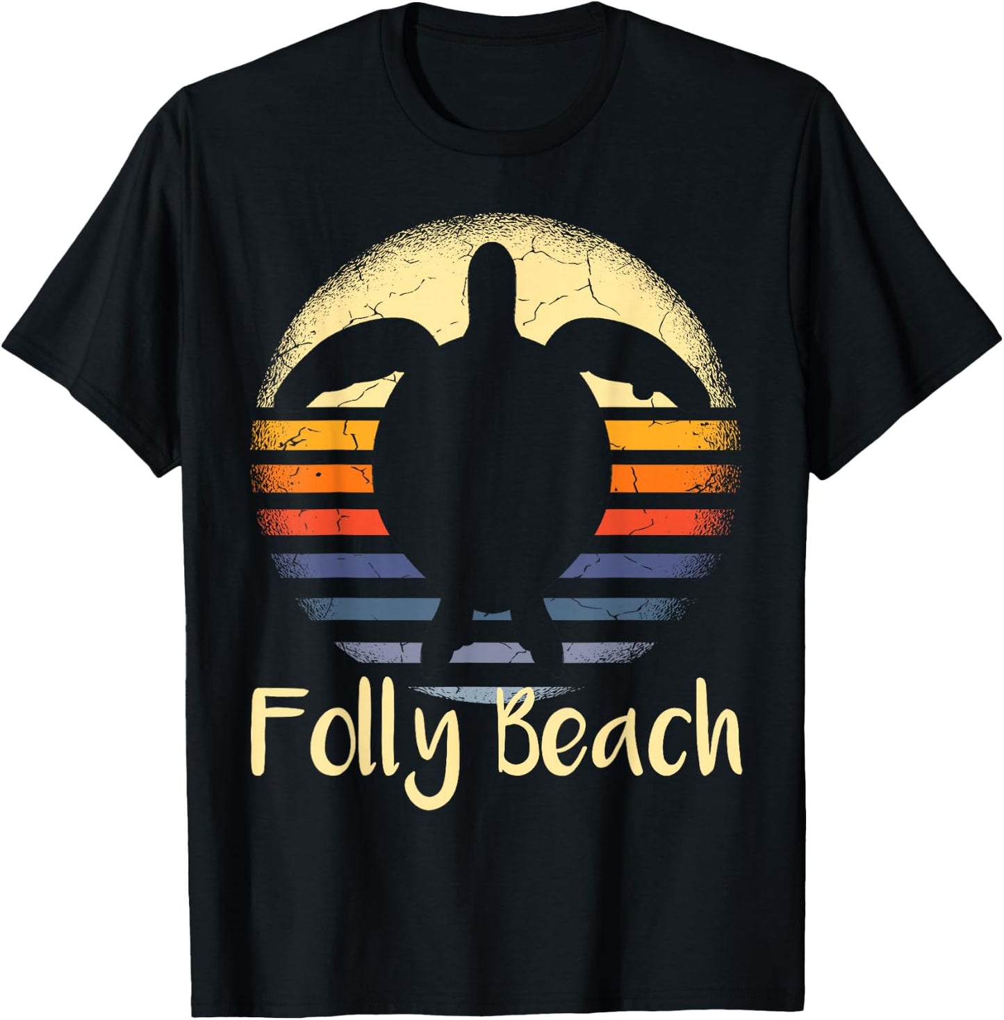 Folly Beach South Carolina SC Loggerhead Sea Turtle Lover T-Shirt - T-Shirt | Black