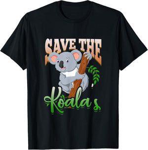 Save The Koalas Koala Bear T-Shirt - T-Shirt | Black