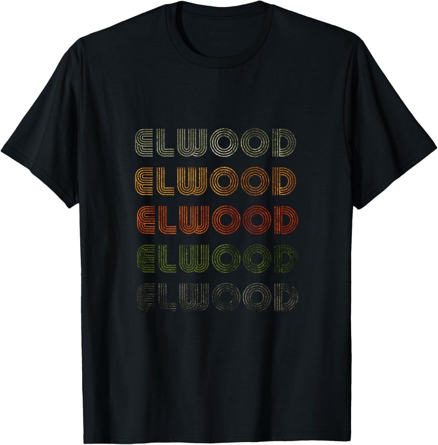 Love Heart Elwood Grunge/Vintage Style Black Elwood T-Shirt - T-Shirt | Black