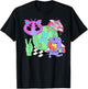 Weirdcore Aesthetic Bright Colorful Checker Print Trippy T-Shirt - T-Shirt | Black