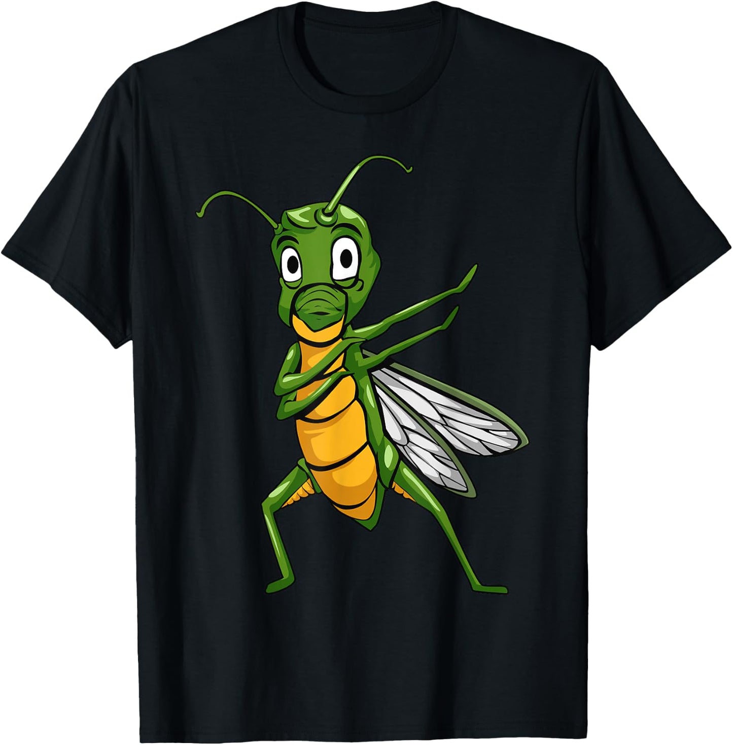 Funny Grashopper Dabbing Hopper Insect Lover Men Women Kids T-Shirt - T-Shirt | Black