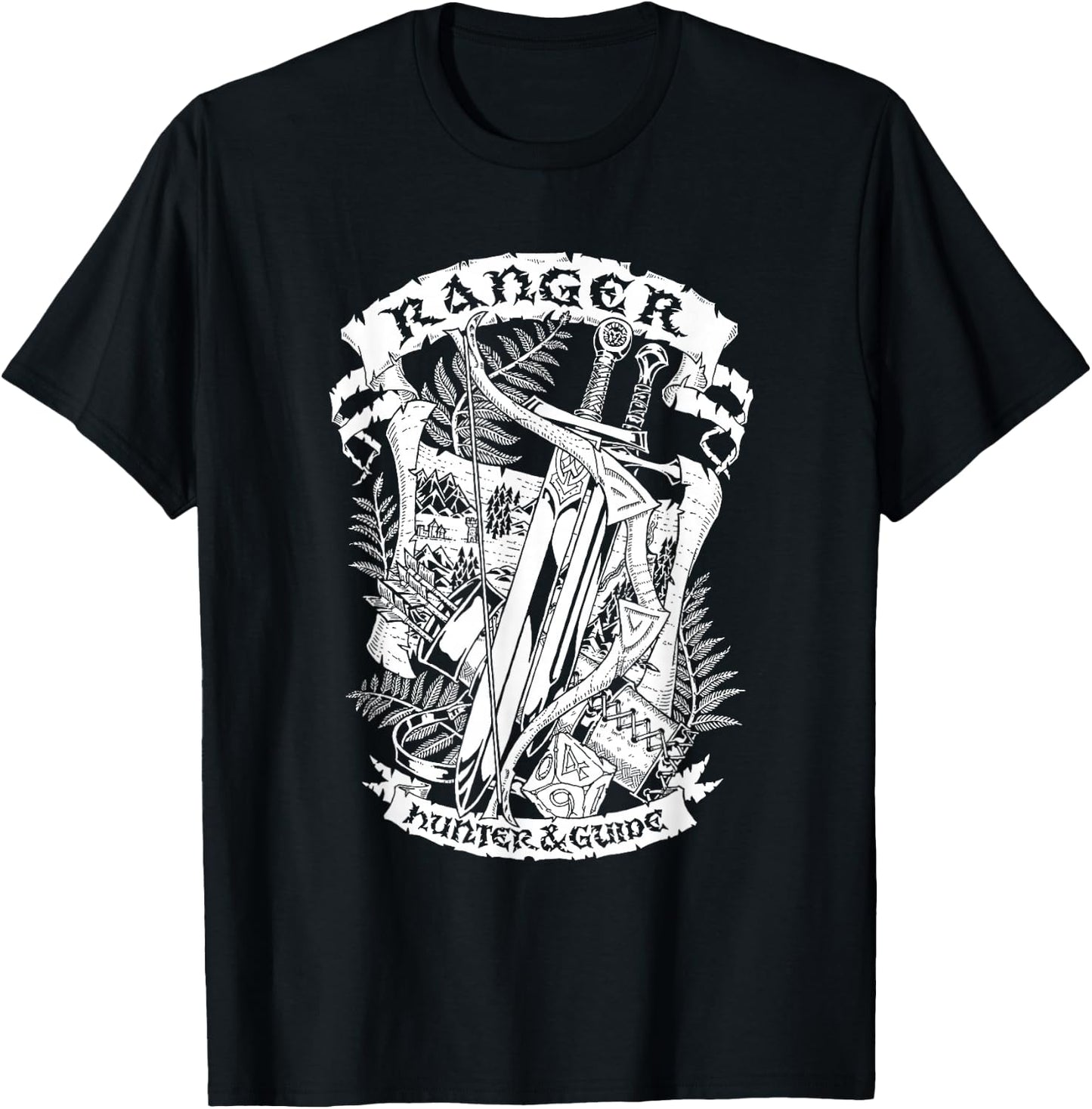 Fantasy Role-Playing Game (RPG) Ranger T-Shirt - T-Shirt | Black