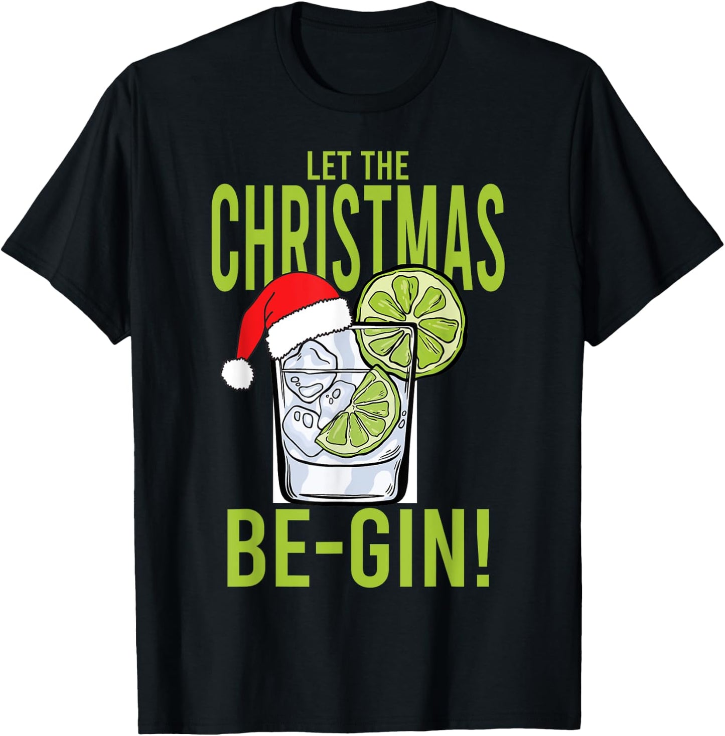 Party tipsy drunk Santa Claus hat costume beer Christmas T-Shirt - T-Shirt | Black